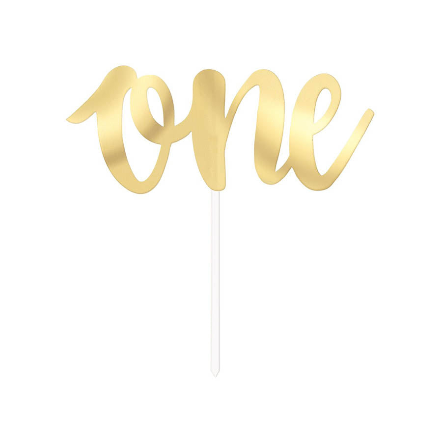Διακοσμητικό τούρτας ONE χρυσό μεταλλιζέ