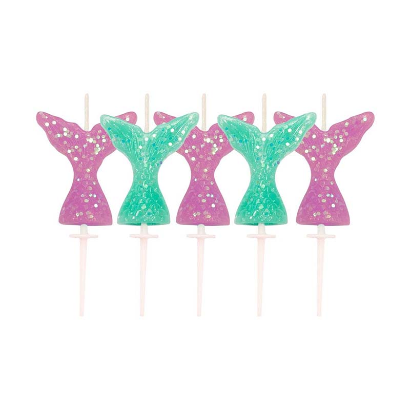 Σετ κεράκια τούρτας ουρά γοργόνας