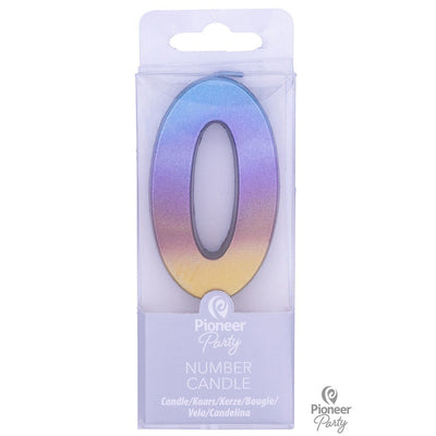 Κερί Νούμερο 0 Rainbow Ombre