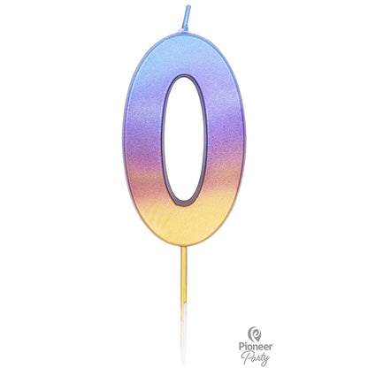 Κερί Νούμερο 0 Rainbow Ombre