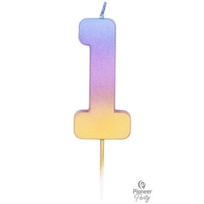 Κερί Νούμερο 1 Rainbow Ombre