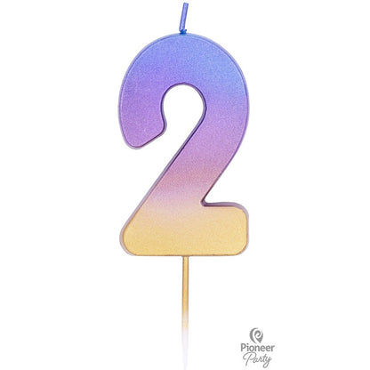 Κερί Νούμερο 2 Rainbow Ombre
