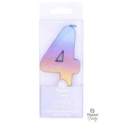 Κερί Νούμερο 4 Rainbow Ombre