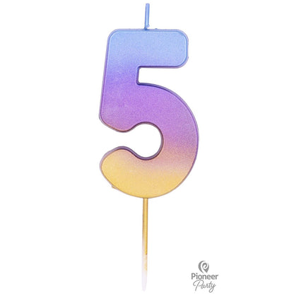 Κερί Νούμερο 5 Rainbow Ombre