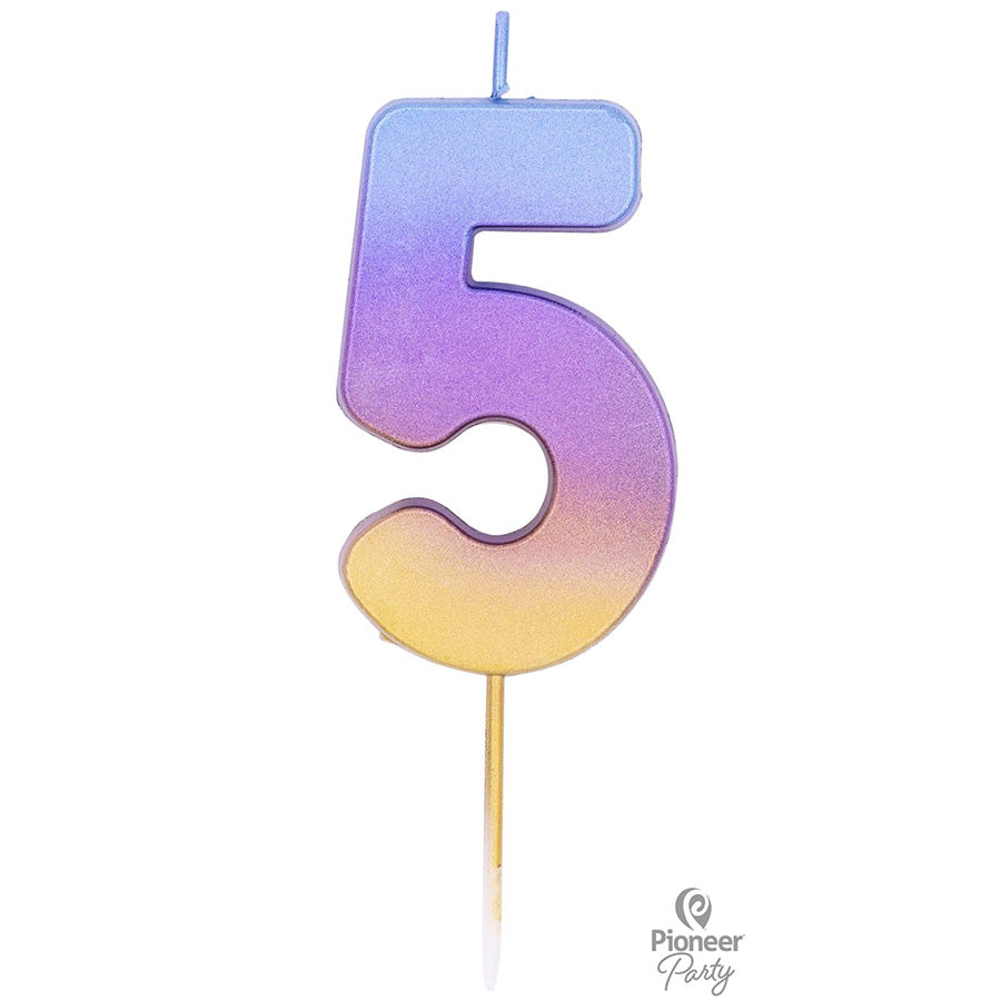 Κερί Νούμερο 5 Rainbow Ombre