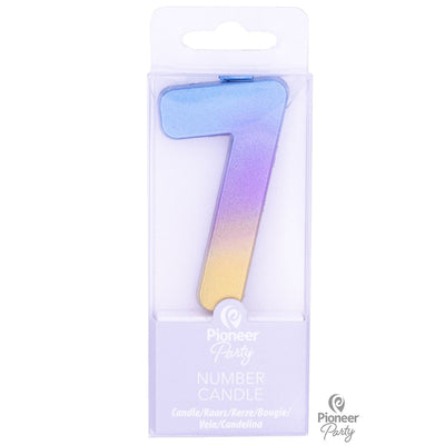 Κερί Νούμερο 7 Rainbow Ombre