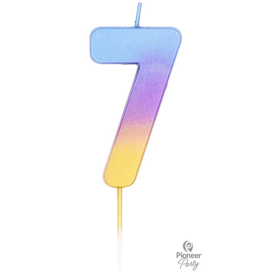 Κερί Νούμερο 7 Rainbow Ombre