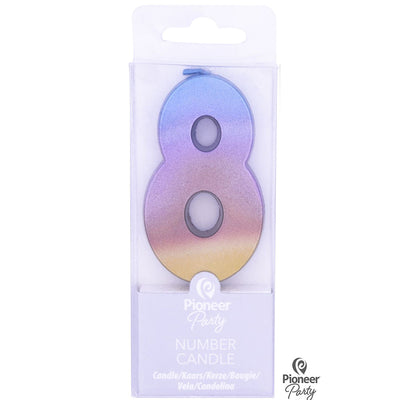 Κερί Νούμερο 8 Rainbow Ombre