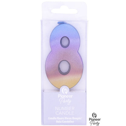 Κερί Νούμερο 8 Rainbow Ombre