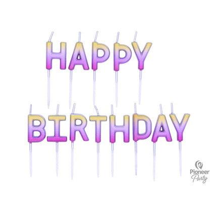 Κεριά Happy Birthday Rose Gold Ombre