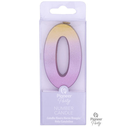 Κερί Νούμερο 0 Ροζ Χρυσό Ombre