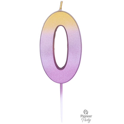 Κερί Νούμερο 0 Ροζ Χρυσό Ombre