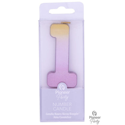 Κερί Νούμερο 1 Ροζ Χρυσό Ombre