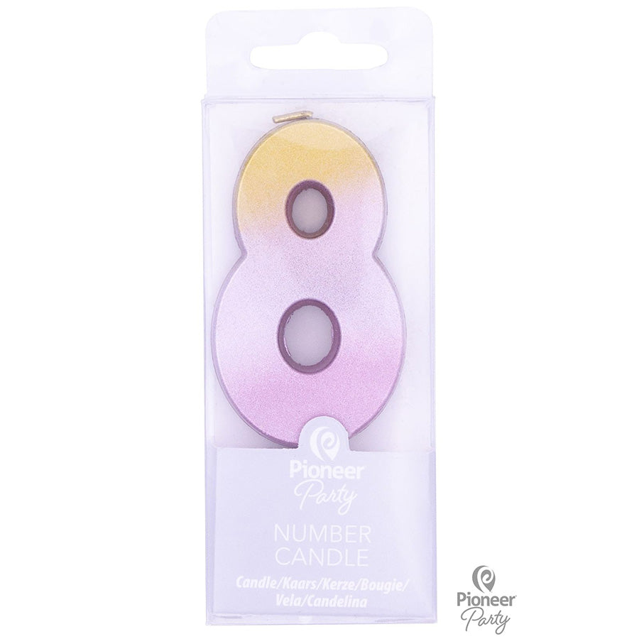 Κερί Νούμερο 8 Ροζ Χρυσό Ombre