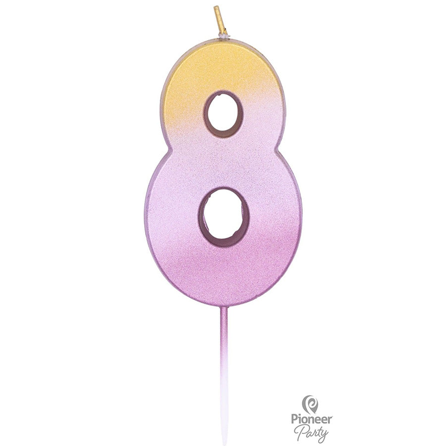 Κερί Νούμερο 8 Ροζ Χρυσό Ombre