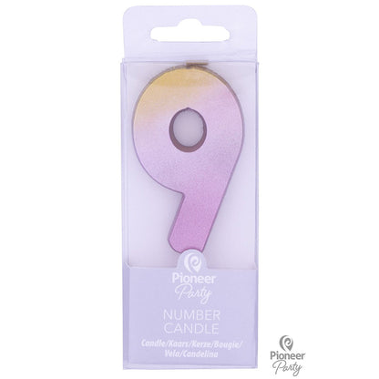 Κερί Νούμερο 9 Ροζ Χρυσό Ombre