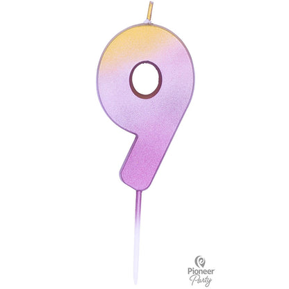 Κερί Νούμερο 9 Ροζ Χρυσό Ombre