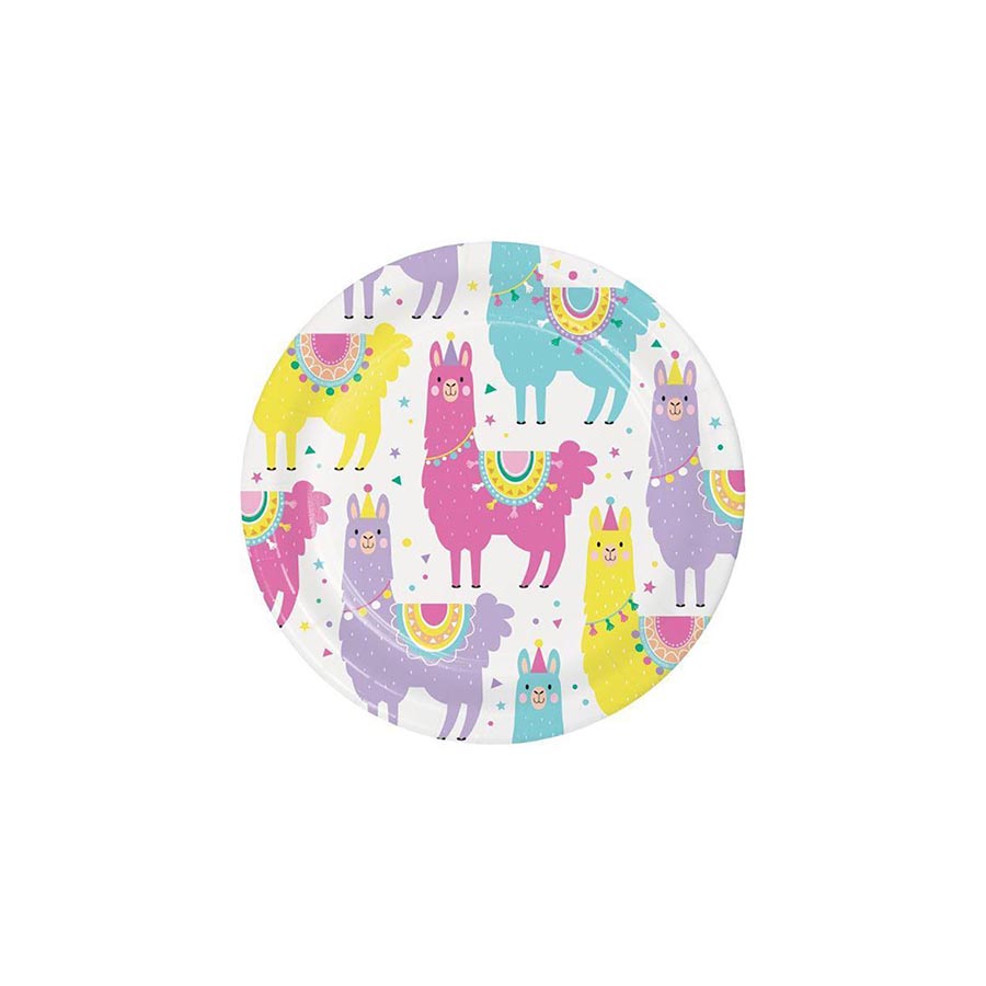 Λάμα Πάρτυ Μικρά Χάρτινα Πιάτα 8Τμχ