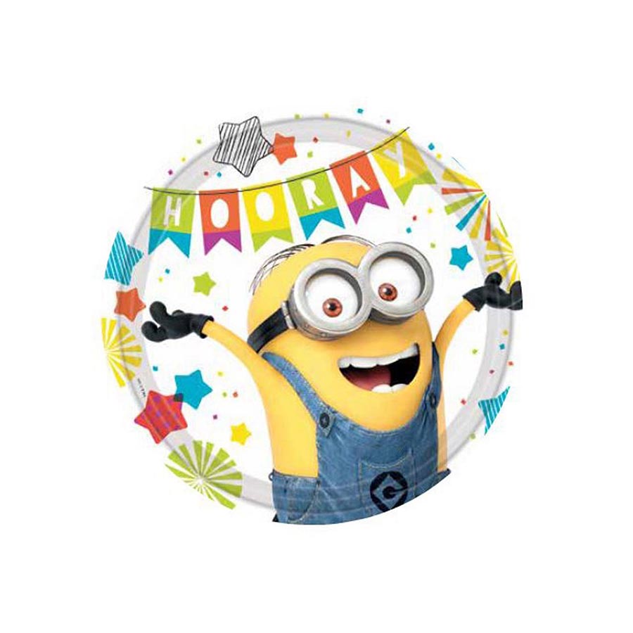 Πιάτα Φαγητού για Πάρτυ Minions 8 τεμ