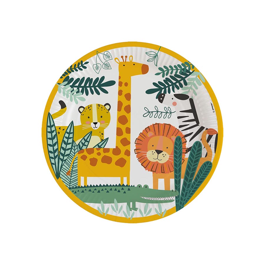 Πιάτα χάρτινα φαγητού 23εκ Get Wild /8 τεμ