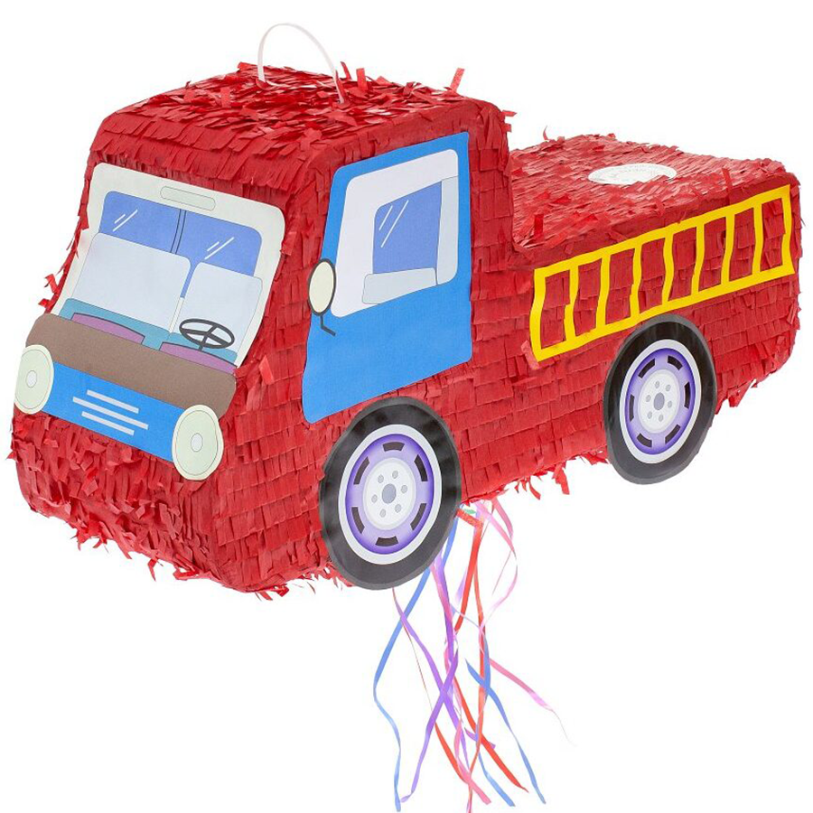 Πινιάτα Fire Truck με Κορδέλες