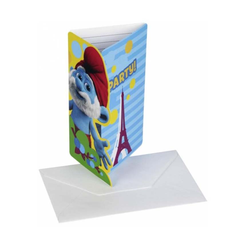 Πρόσκληση για Πάρτυ Παπα-Στρούμφ  6 τεμ