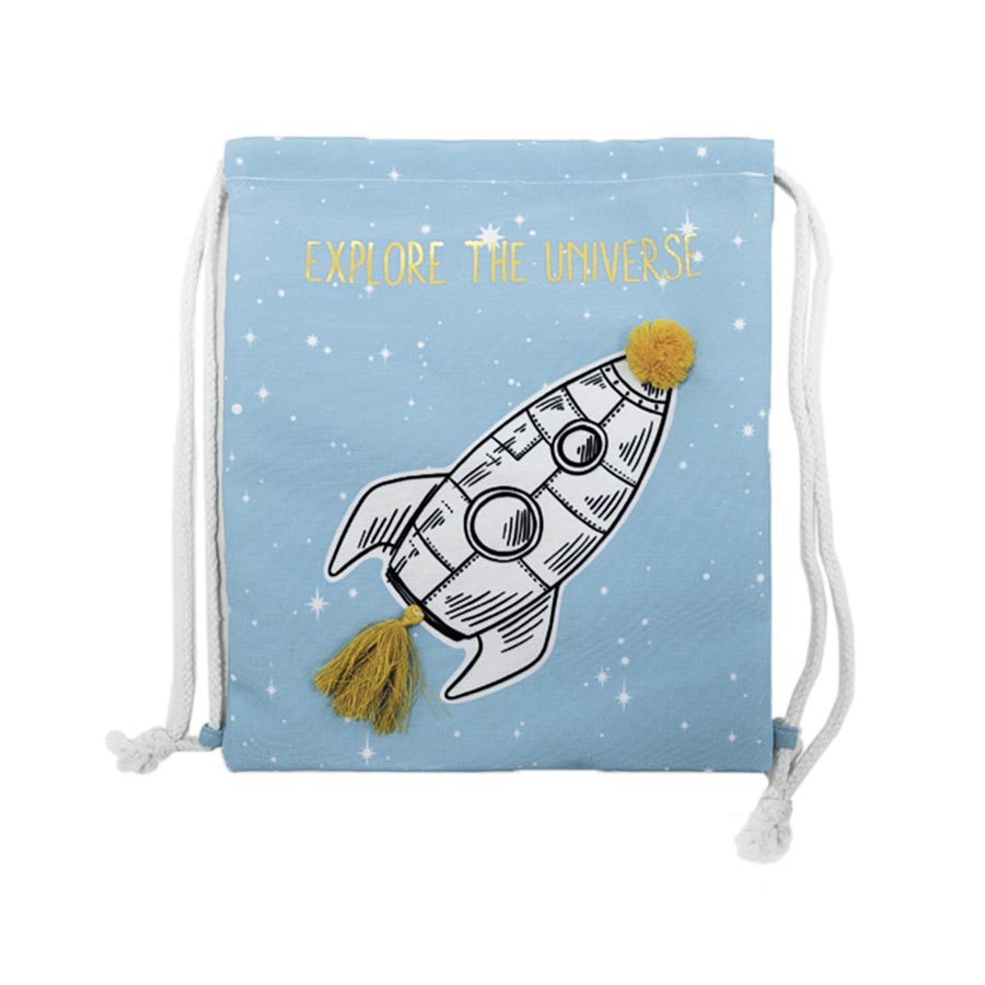 Υφασμάτινο σακίδιο πλάτης διαστημικός πύραυλος  25x30εκ