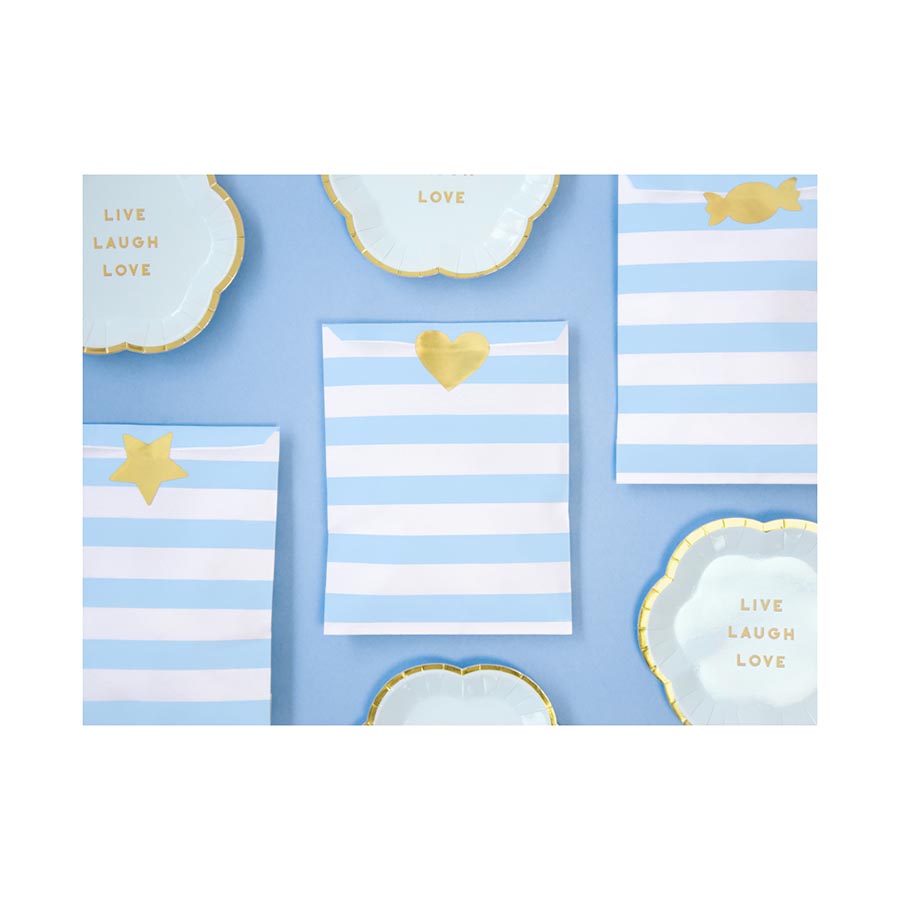 Σακουλάκια Δώρου Ριγέ Σιέλ 13x14cm 6 τεμ