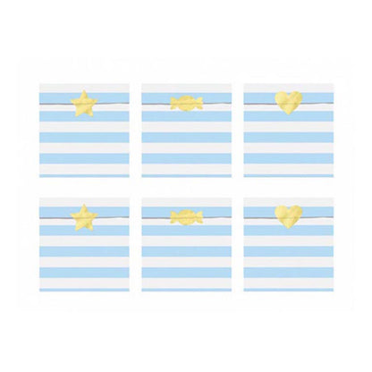 Σακουλάκια Δώρου Ριγέ Σιέλ 13x14cm 6 τεμ