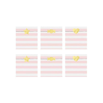 Σακουλάκια Δώρου Ριγέ Ροζ 13x14cm 6 τεμ