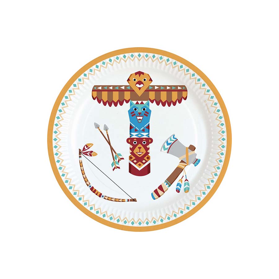 Χάρτινα πιάτα γλυκού μικρός ινδιάνος 18εκ 8τεμ