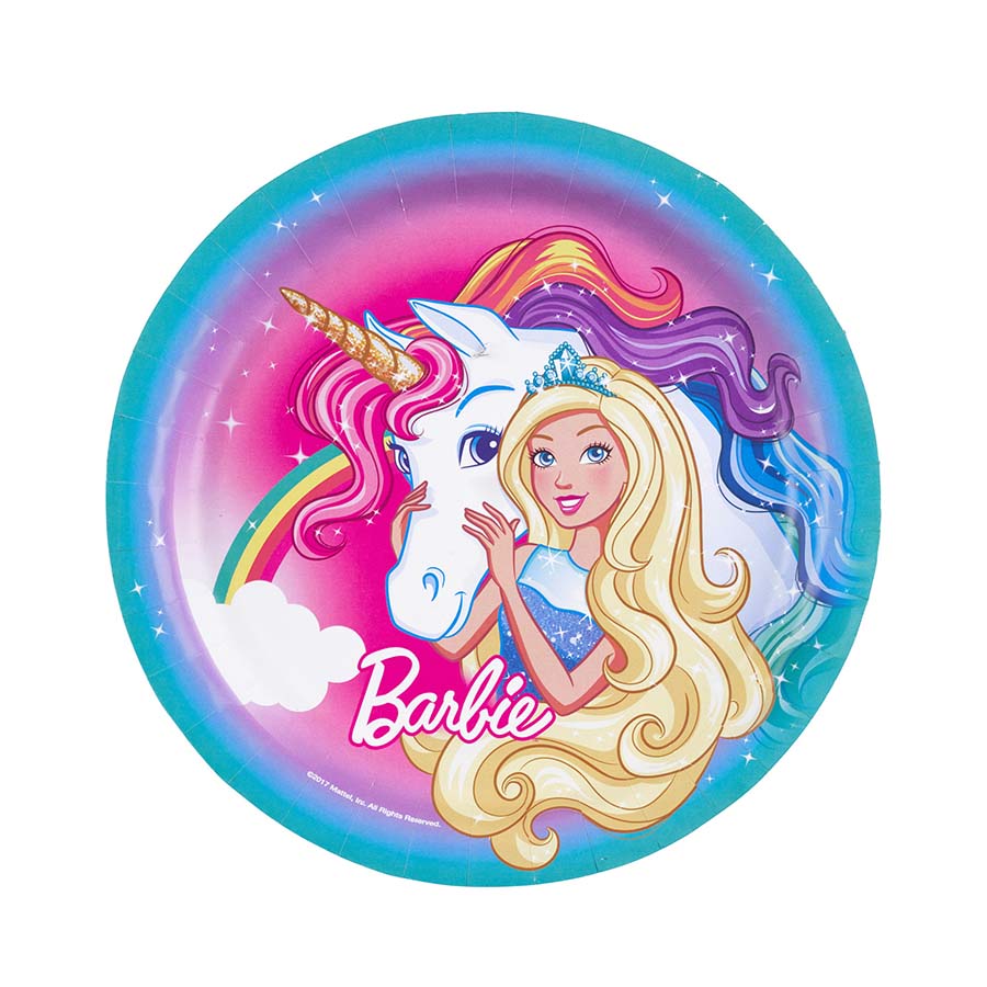 Χάρτινα πιάτα φαγητού Barbie 8τεμ