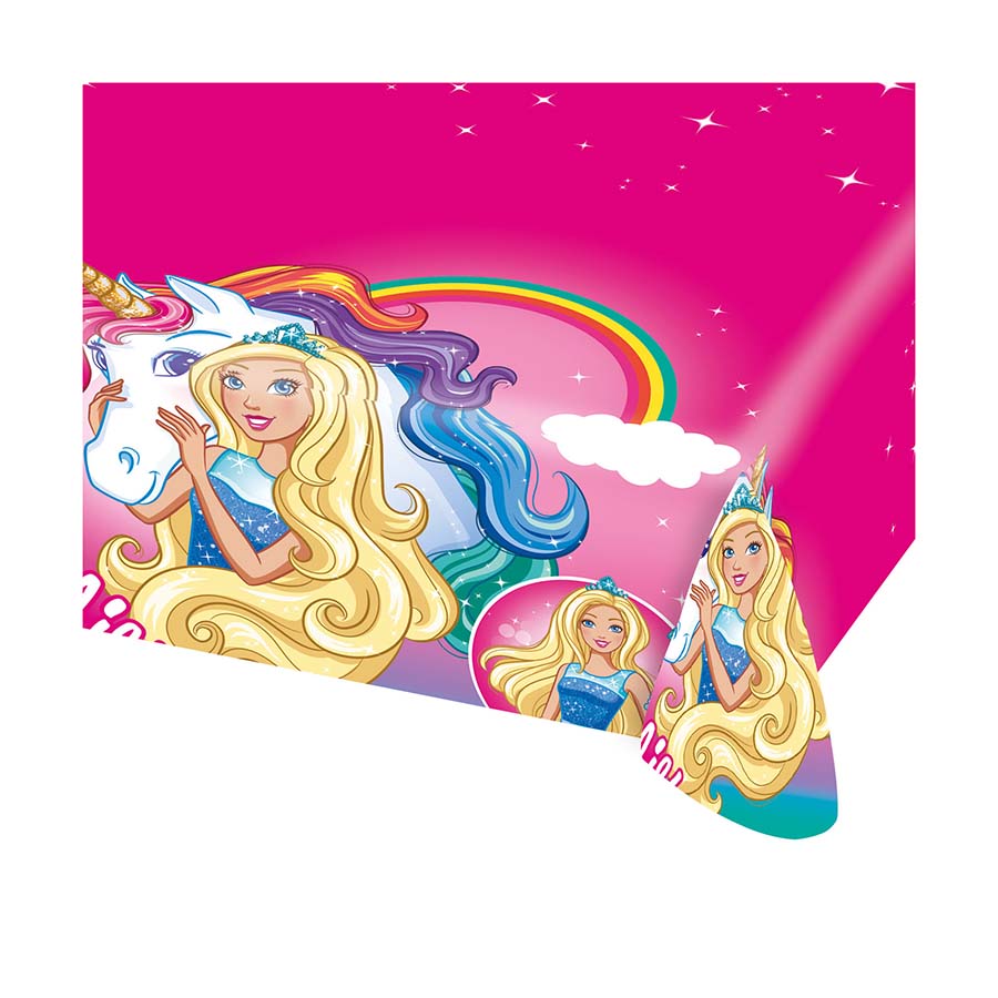 Τραπεζομάντηλο πλαστικό Barbie 120x180εκ
