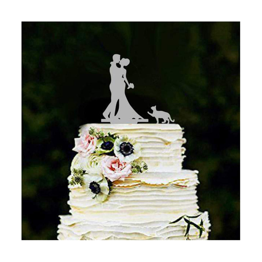 Διακοσμητικό topper τούρτας ζευγάρι με γάτα