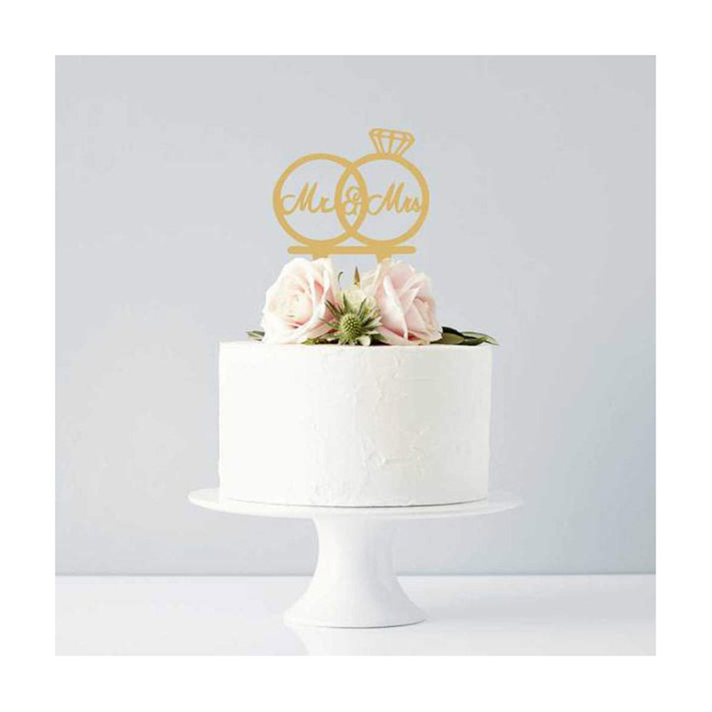 Διακοσμητικό topper τούρτας δαχτυλίδι Mr&Mrs
