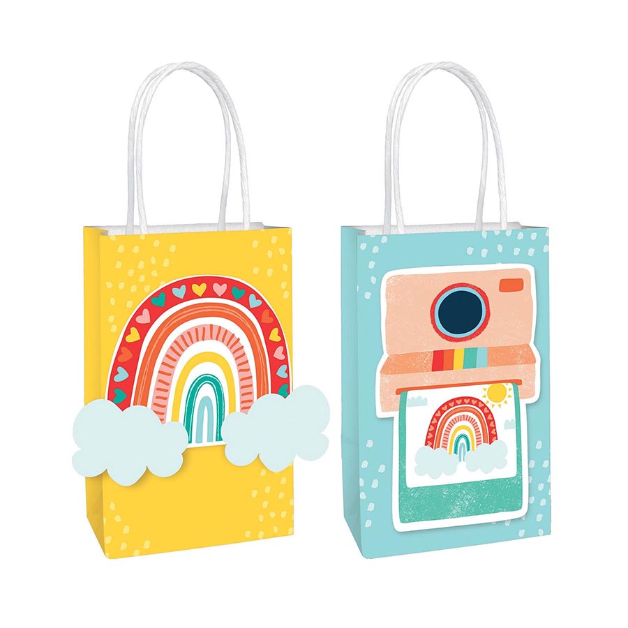 Σακούλες Δώρου Retro Rainbow DIY 8 τεμ