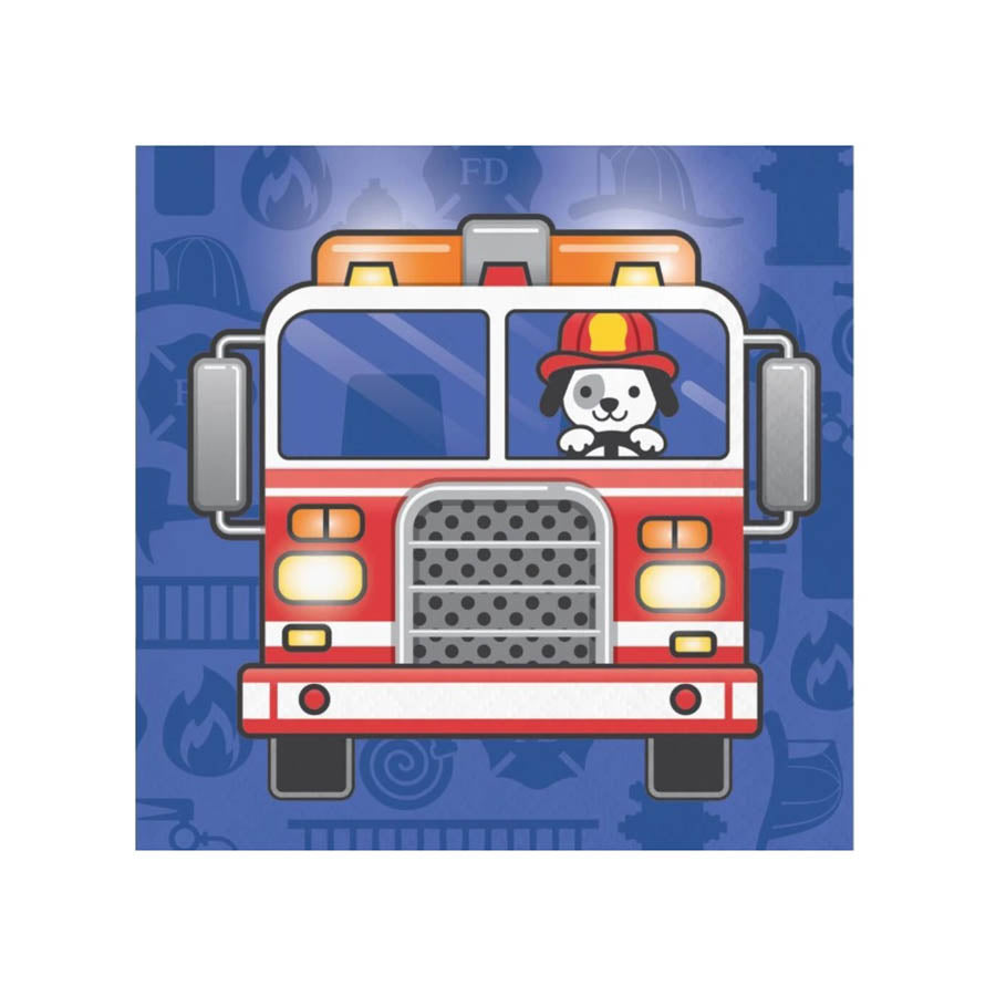 Χαρτοπετσέτες μικρές Flaming Fire Truck 16τεμ