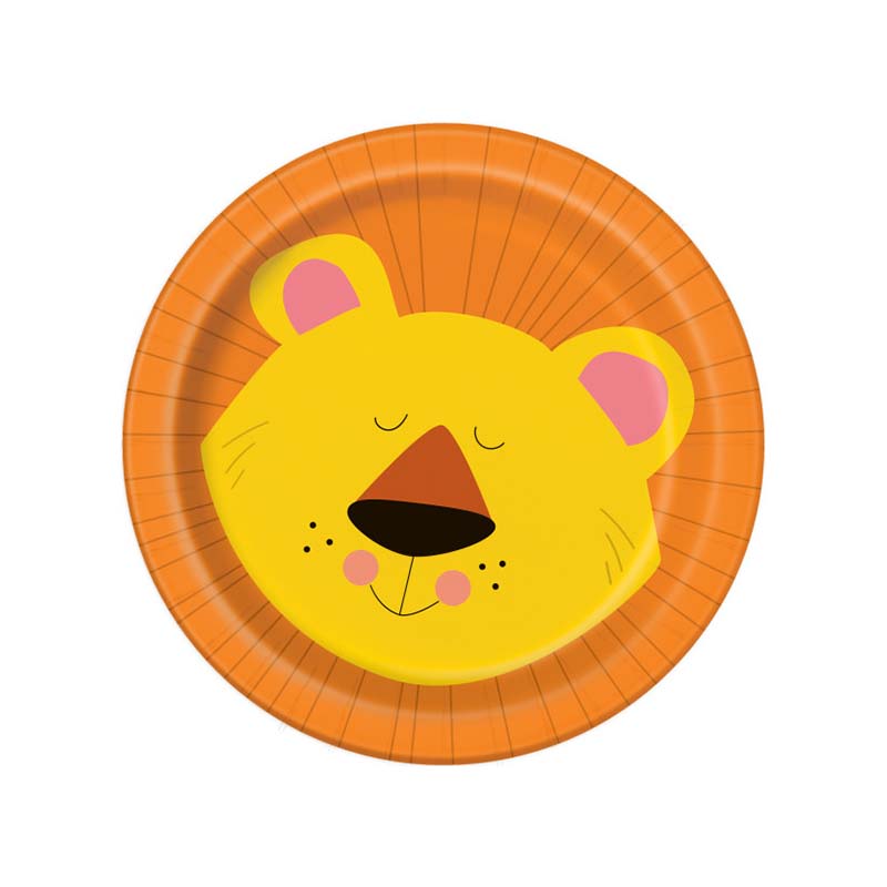 Χάρτινο πιάτο γλυκού σε θέμα ζωάκια της ζούγκλας