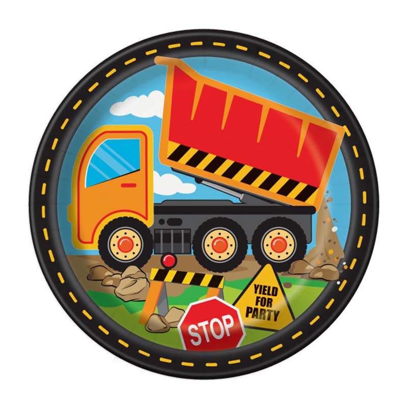 Χάρτινο πιάτο φαγητού σε θέμα Construction