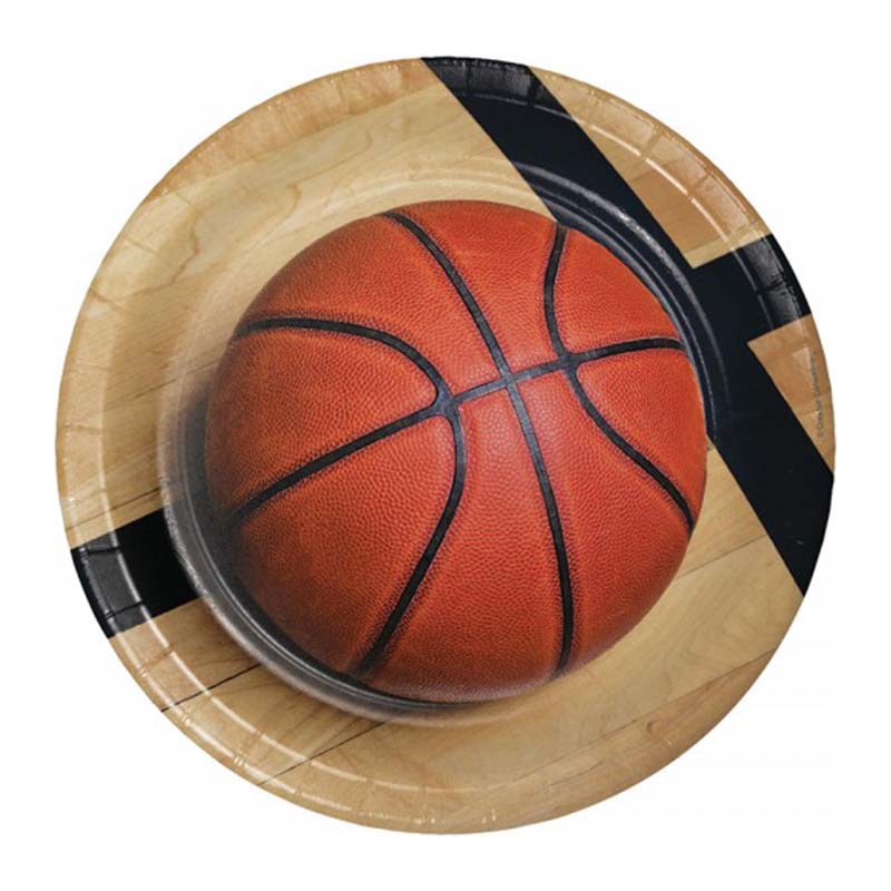 Χάρτινο πιάτο φαγητού σε θέμα μπάσκετ 8τεμ.