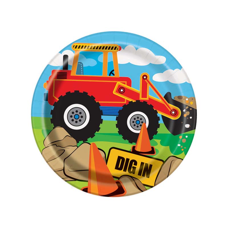 Χάρτινο πιάτο γλυκού σε θέμα Construction