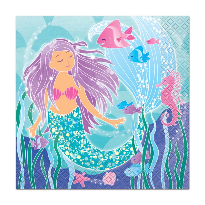 Χαρτοπετσέτα φαγητού με θέμα μικρή γοργόνα