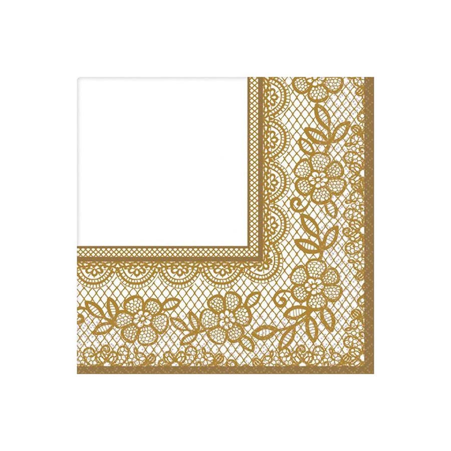 Χαρτοπετσέτες φαγητού Delicate Lace Gold